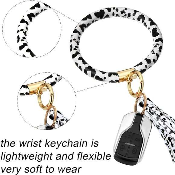 7pc Lux Cow Print Universal Car Decor Accessories - Picture 6 of 7